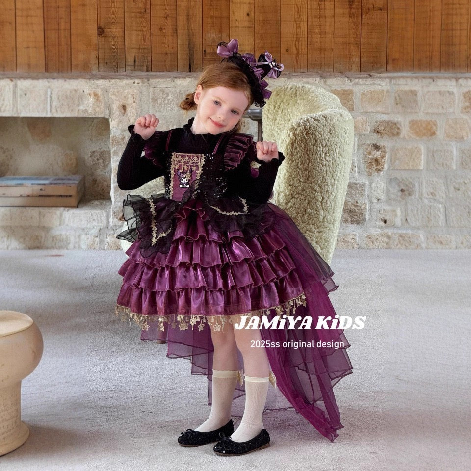 Gothic Purple Ruffled Princess Dress