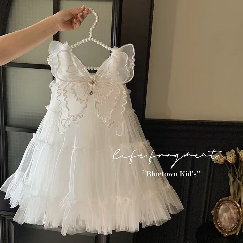 Elegant White Ruffled Princess Dress
