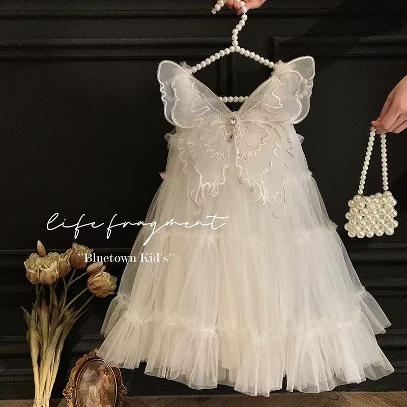 Elegant White Ruffled Princess Dress
