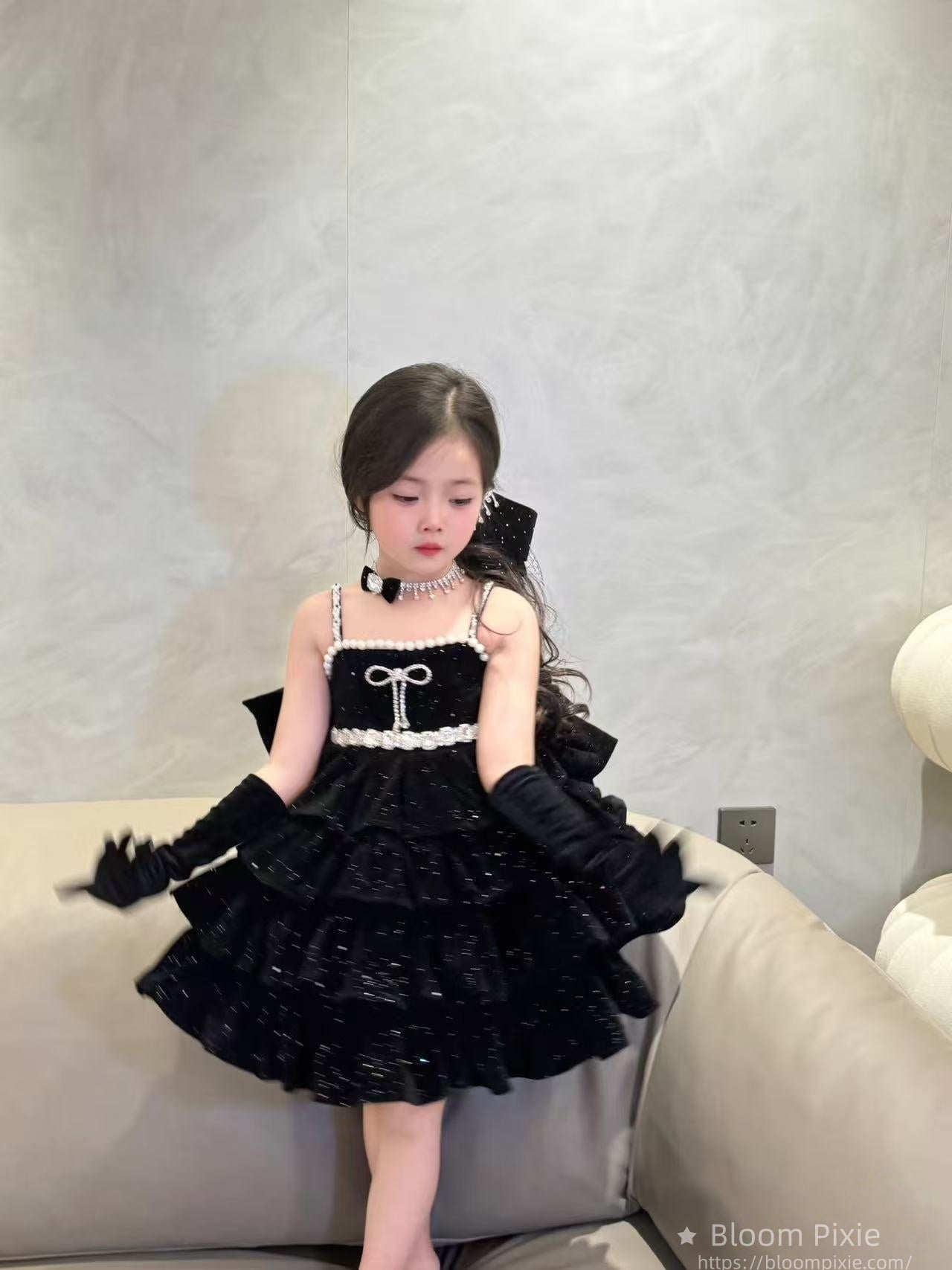 ✨Little Black Sparkle Princess Dress - So Chic!✨