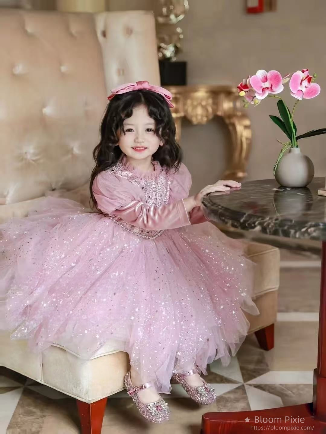 ✨Dreamy Pink Sparkle Princess Dress - Absolute Enchantment!✨