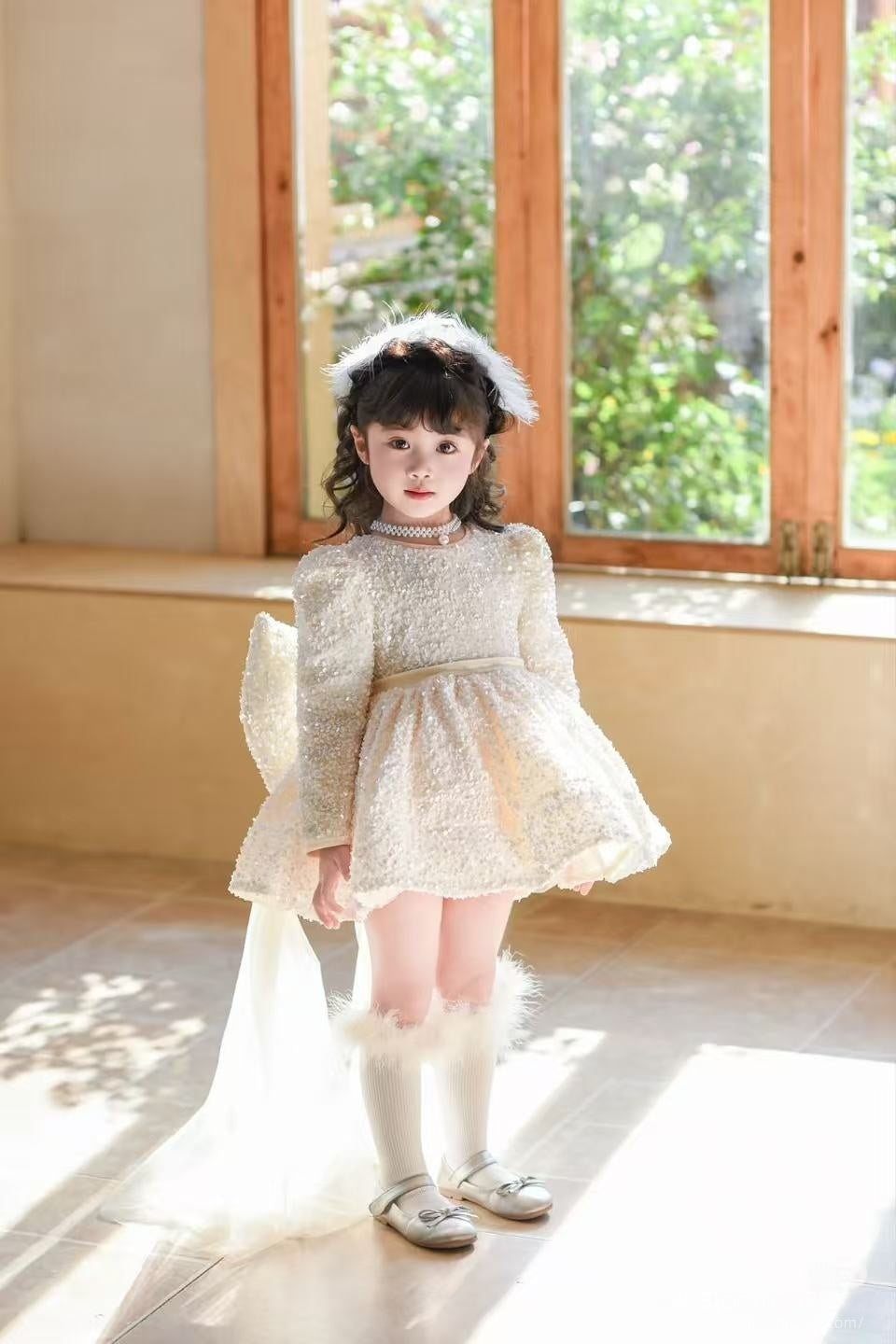 ✨Enchanted Ivory Sequin Fairy Dress - Pure Magic!✨