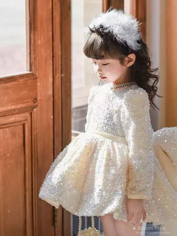✨Enchanted Ivory Sequin Fairy Dress - Pure Magic!✨