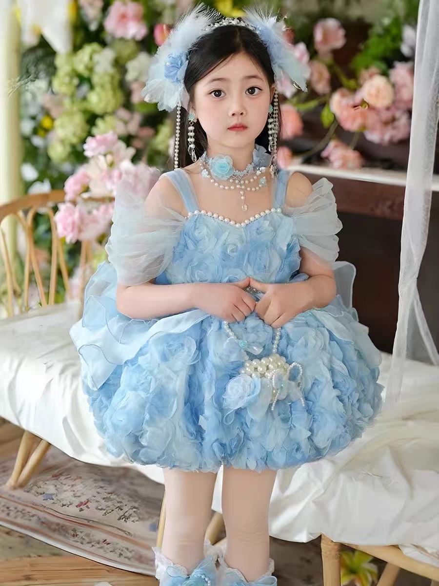 ✨Ethereal Sky - Blue Floral Princess Dress✨