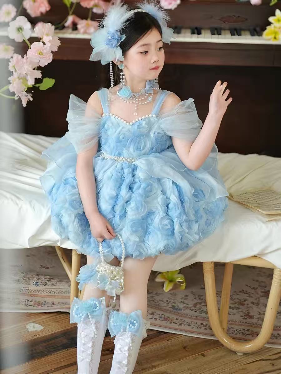 ✨Ethereal Sky - Blue Floral Princess Dress✨