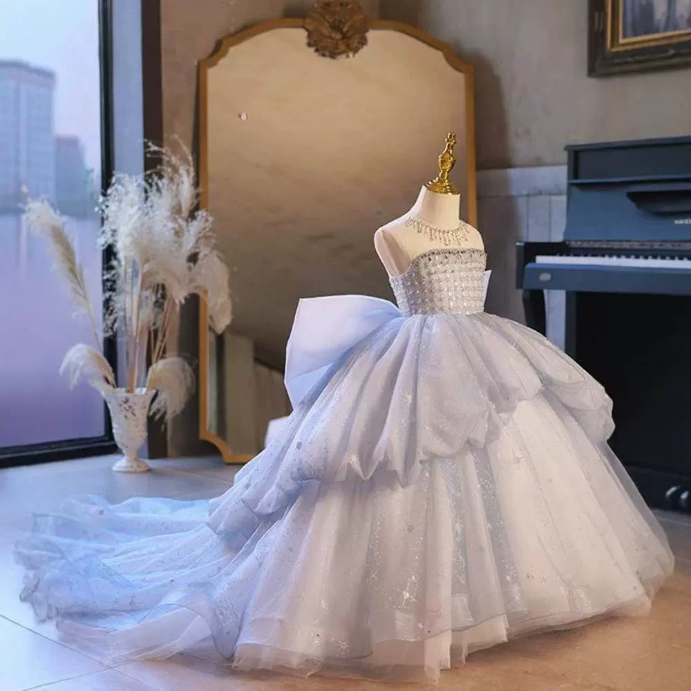 Wedding Train Performance Dress for Piano Recitals