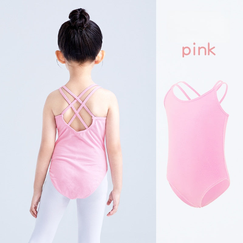 Black Kids' Ballet Leotard with Criss - Cross Back