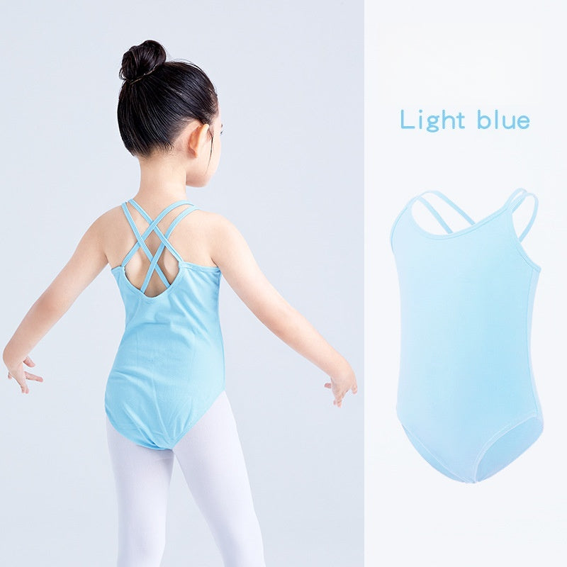 Black Kids' Ballet Leotard with Criss - Cross Back