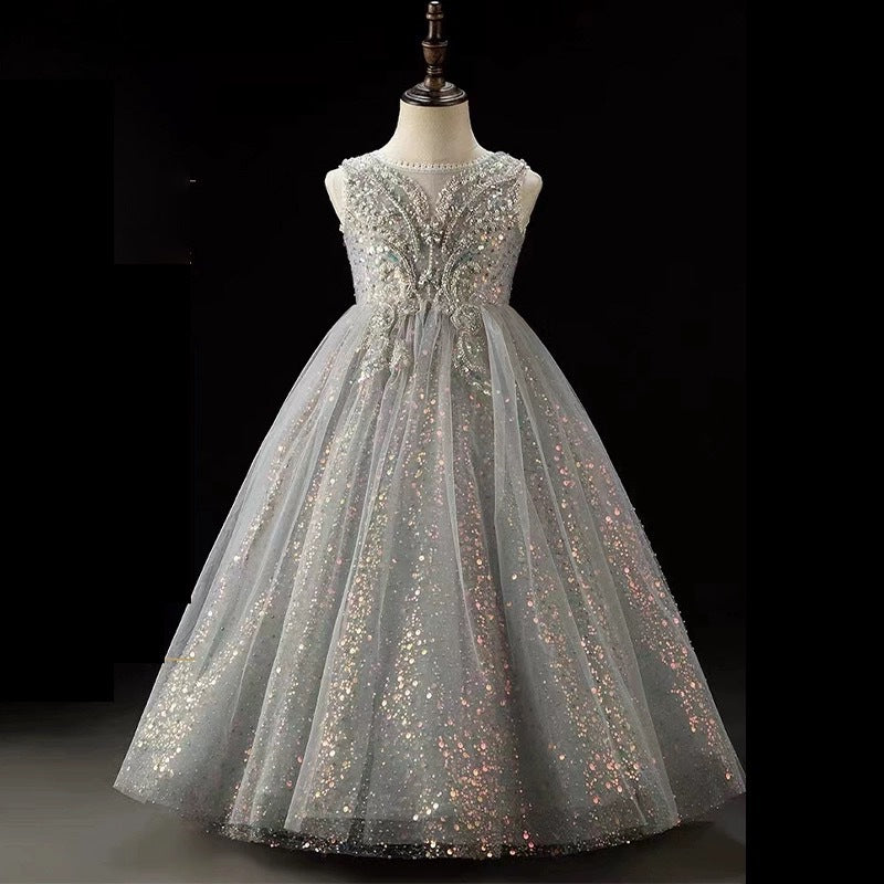 High-End Stylish Runway Princess Dress: Girls' Birthday/Flower Girl/Host Performance Outfit