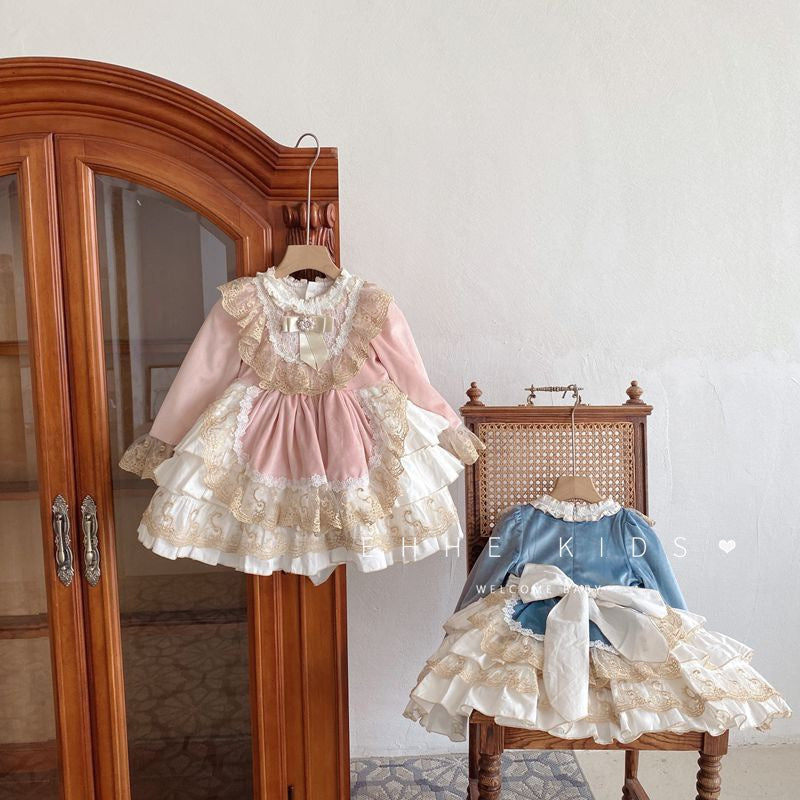 Vintage - Style Lace Princess Dresses for Kids