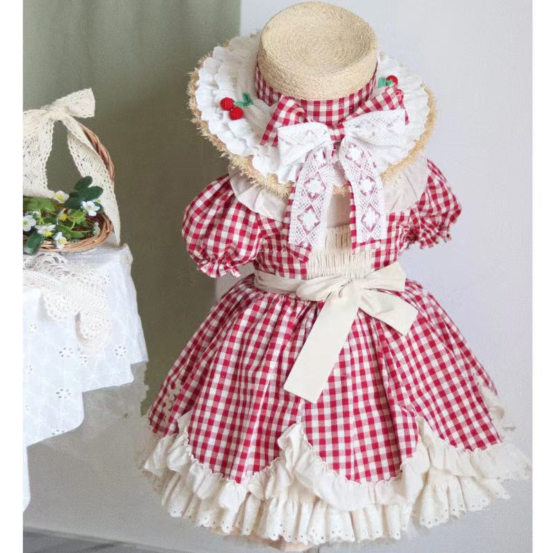 Girls' checkered dress