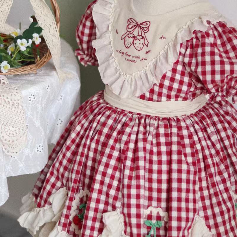 Girls' checkered dress