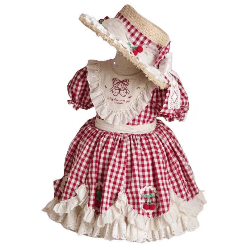 Girls' checkered dress