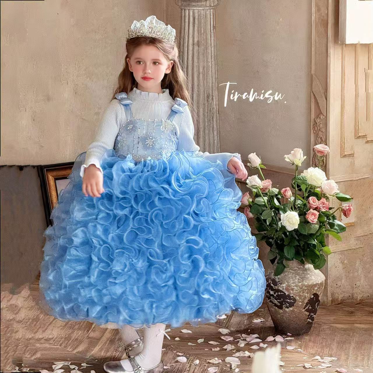 Enchanted Blue Princess Ball Gown for Girls