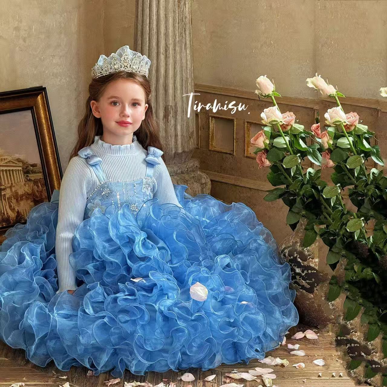 Enchanted Blue Princess Ball Gown for Girls