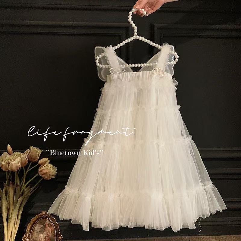 Elegant White Ruffled Princess Dress