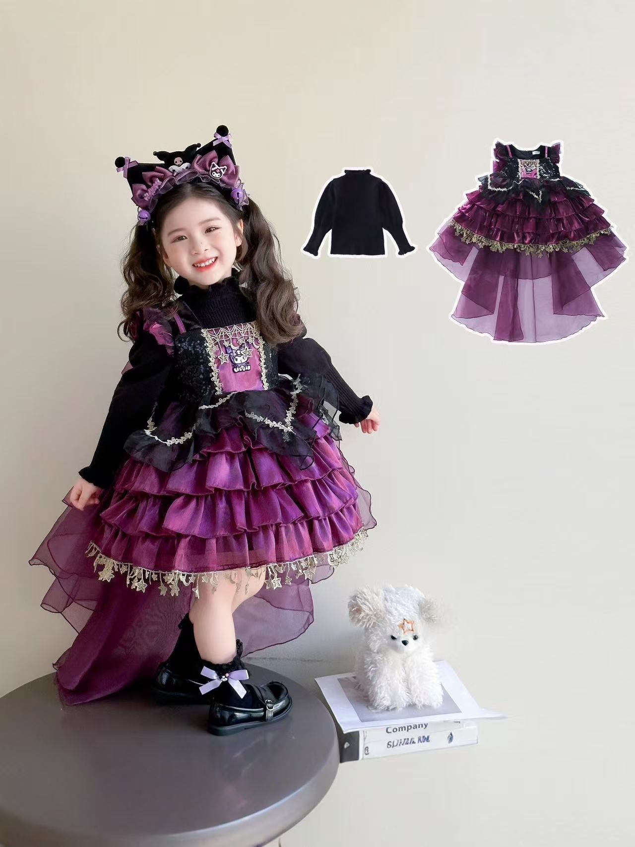 Gothic Purple Ruffled Princess Dress