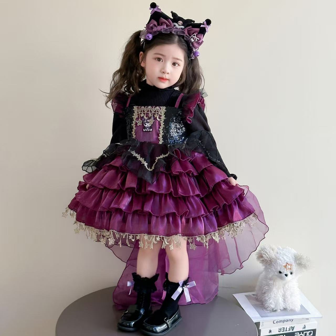 Gothic Purple Ruffled Princess Dress