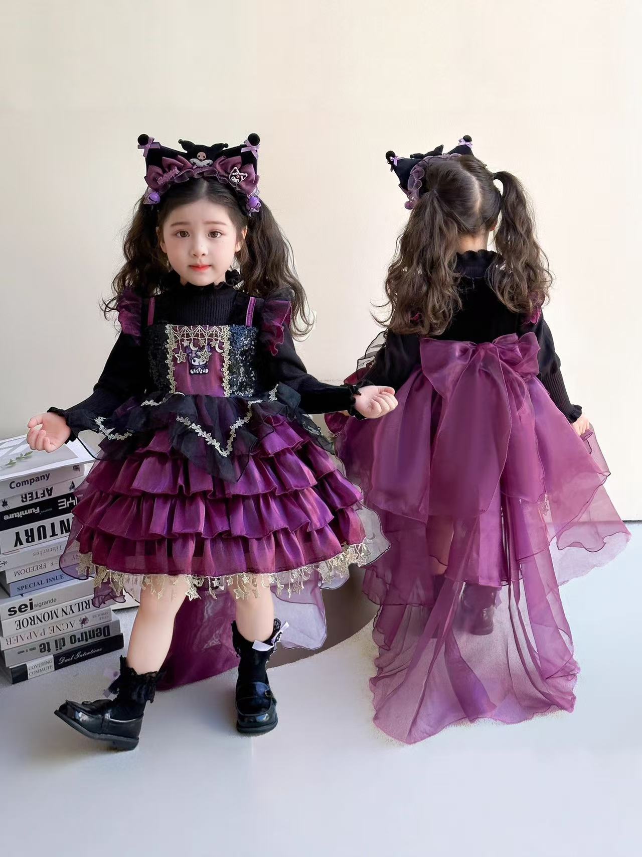 Gothic Purple Ruffled Princess Dress