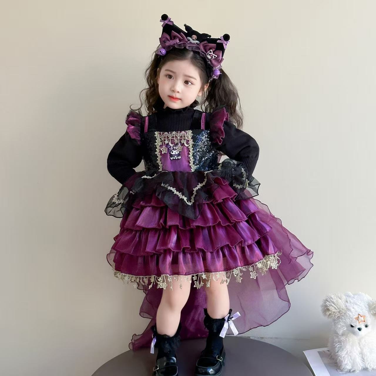 Gothic Purple Ruffled Princess Dress