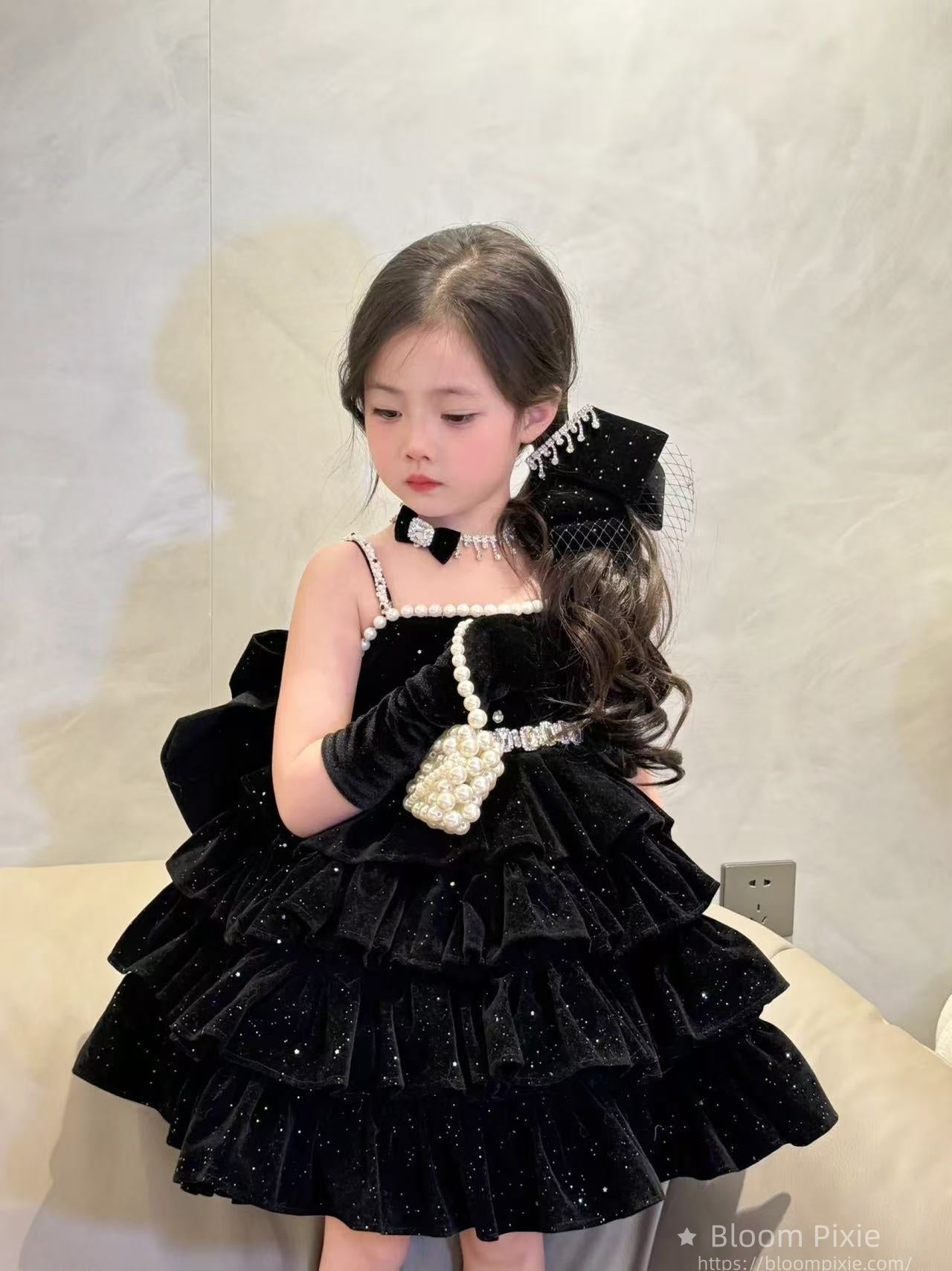 ✨Little Black Sparkle Princess Dress - So Chic!✨