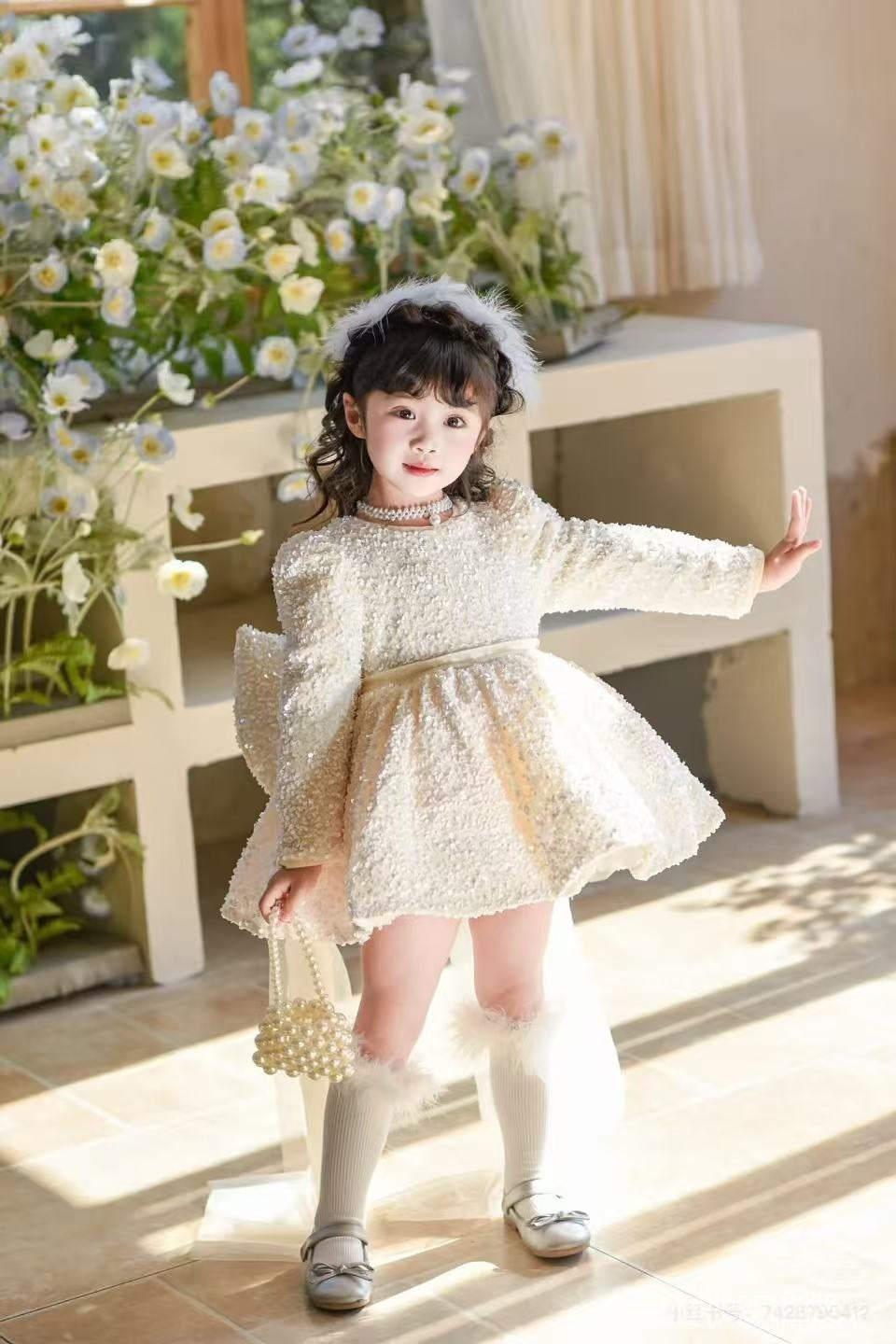 ✨Enchanted Ivory Sequin Fairy Dress - Pure Magic!✨