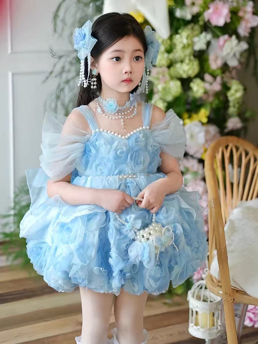 ✨Ethereal Sky - Blue Floral Princess Dress✨