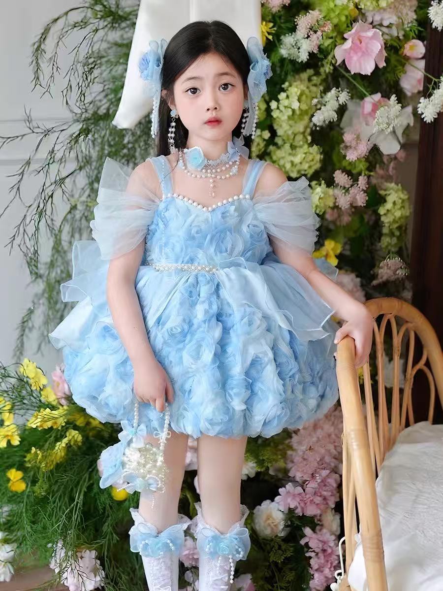 ✨Ethereal Sky - Blue Floral Princess Dress✨