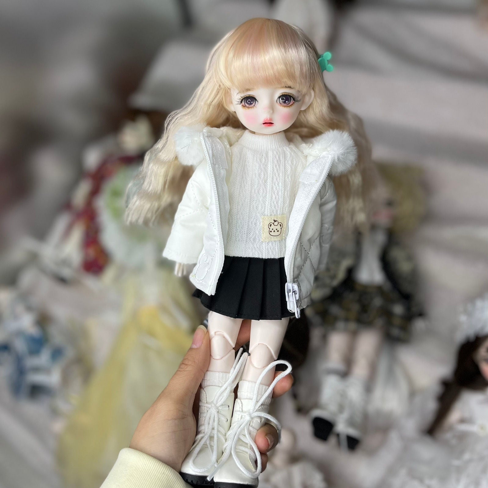6 points bjd baby clothes 30cm doll change clothes dress doll set