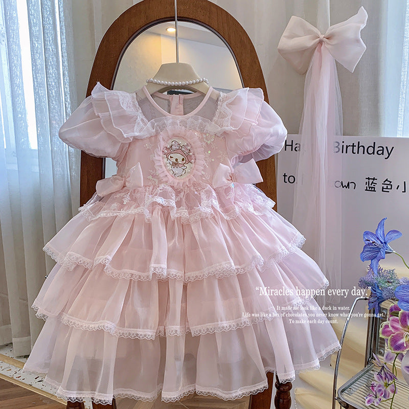 Children's Lolita dress 2025 new little girl Elsa summer foreign style cake skirt baby princess dress