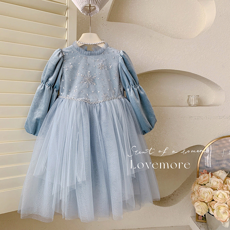 Birthday Skirt Children's Dress Fluffy Mesh Heavy Industry Ice and Snow Dress
