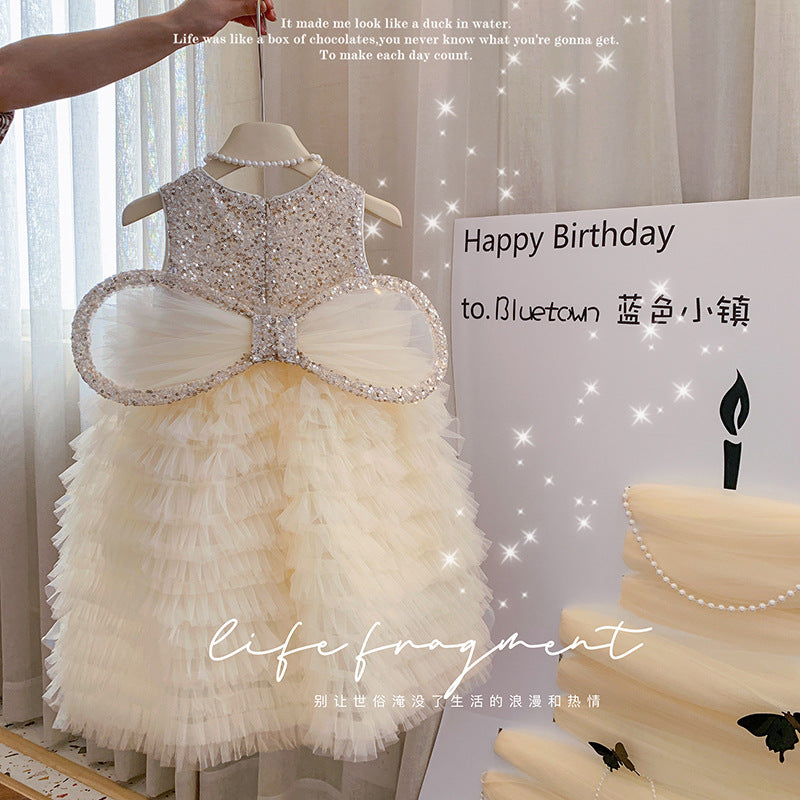 Stylish Sleeveless Vest Dress with Detachable Wings for Children, Princess Dress