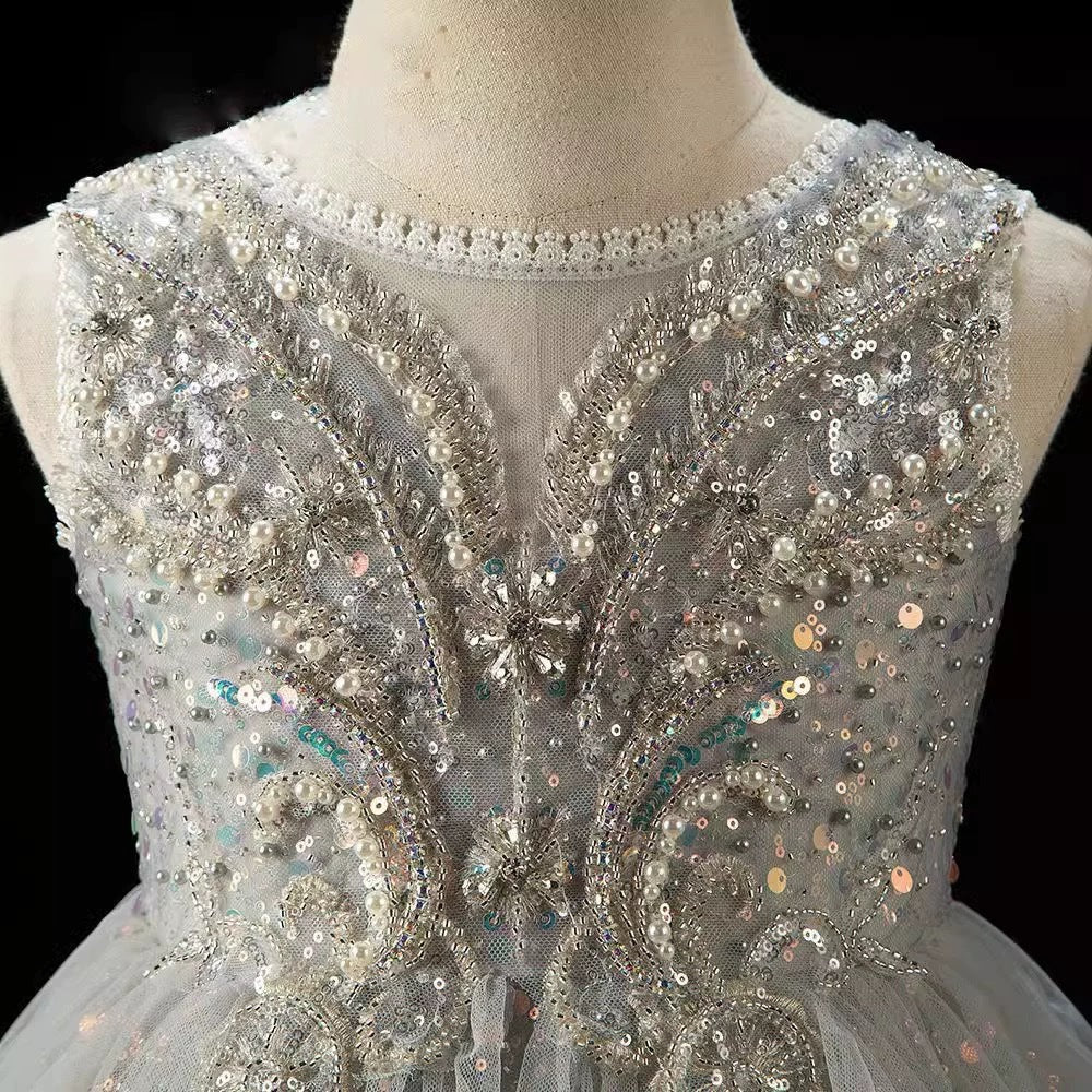 High-End Stylish Runway Princess Dress: Girls' Birthday/Flower Girl/Host Performance Outfit