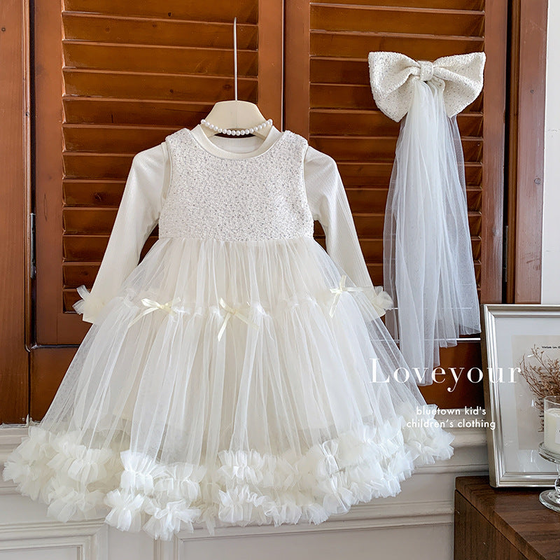 Girls' Princess Long-sleeved Autumn Outfit 2025 New Style