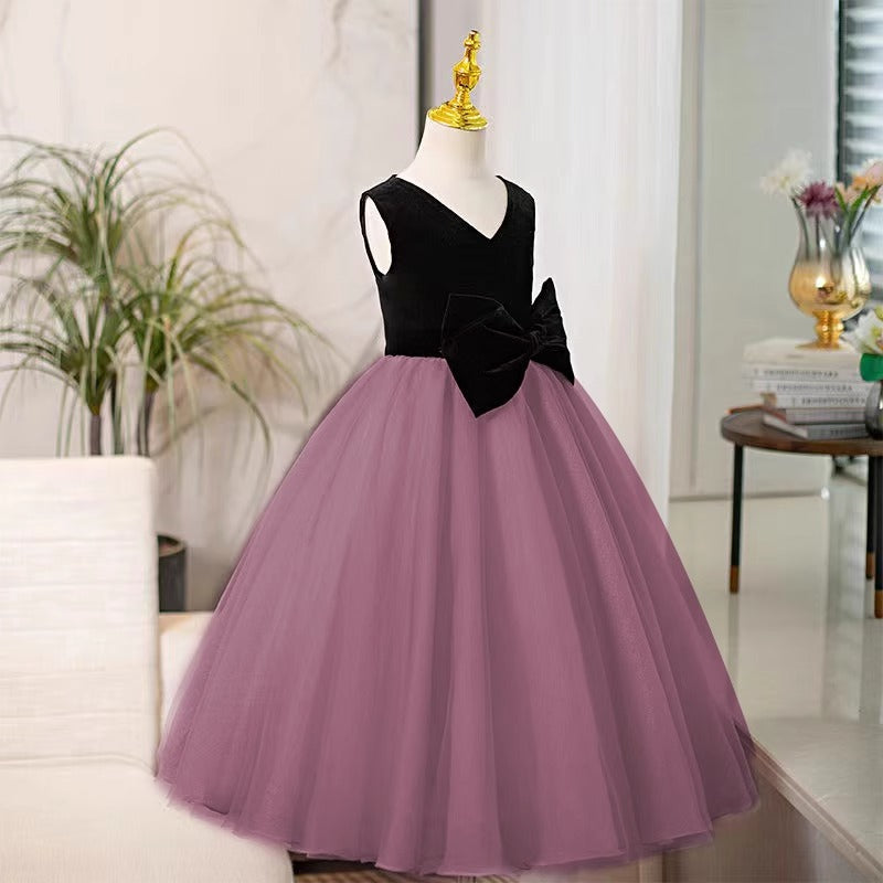 Birthday little girl's runway show competition piano performance costume