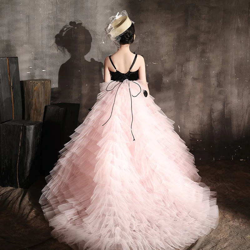 High - end Stylish Trailing Piano Performance Dress & Hosting/Catwalk Gown