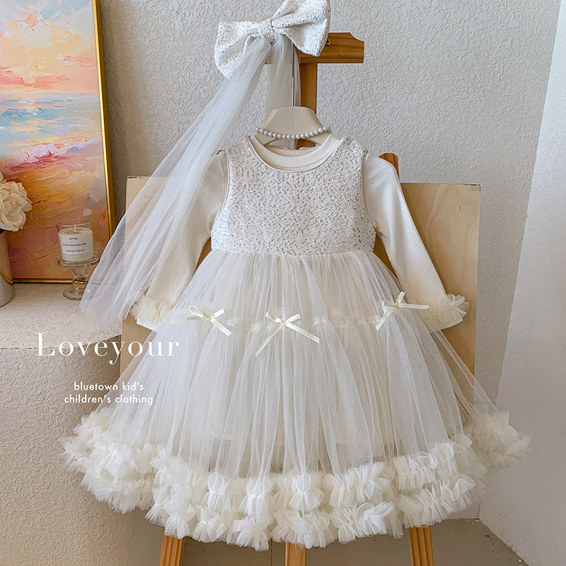 Girls' Princess Long-sleeved Autumn Outfit 2025 New Style