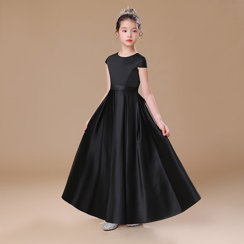 Girls' black satin orchestra dress