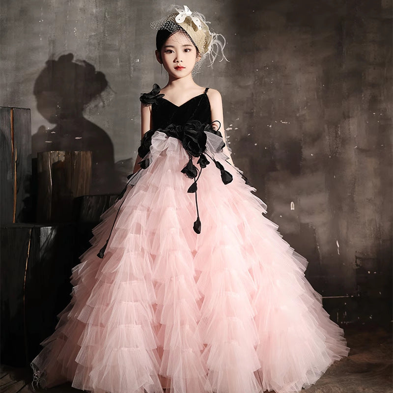 High - end Stylish Trailing Piano Performance Dress & Hosting/Catwalk Gown