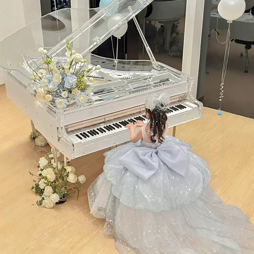 Wedding Train Performance Dress for Piano Recitals