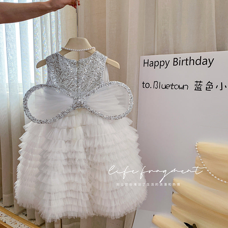 Stylish Sleeveless Vest Dress with Detachable Wings for Children, Princess Dress