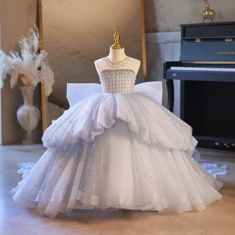 Wedding Train Performance Dress for Piano Recitals
