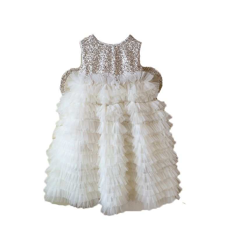 Stylish Sleeveless Vest Dress with Detachable Wings for Children, Princess Dress