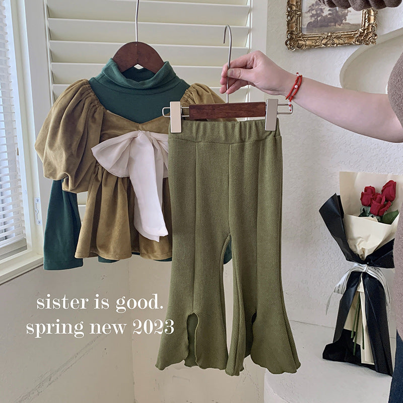 Girls Flared Pants Spring and Autumn 2025 Baby Girl New Casual Baby Wide Leg Pants Children's Pants Trendy
