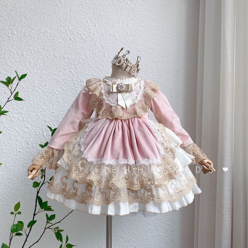 Vintage - Style Lace Princess Dresses for Kids