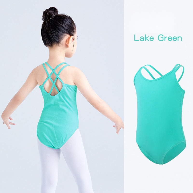Black Kids' Ballet Leotard with Criss - Cross Back