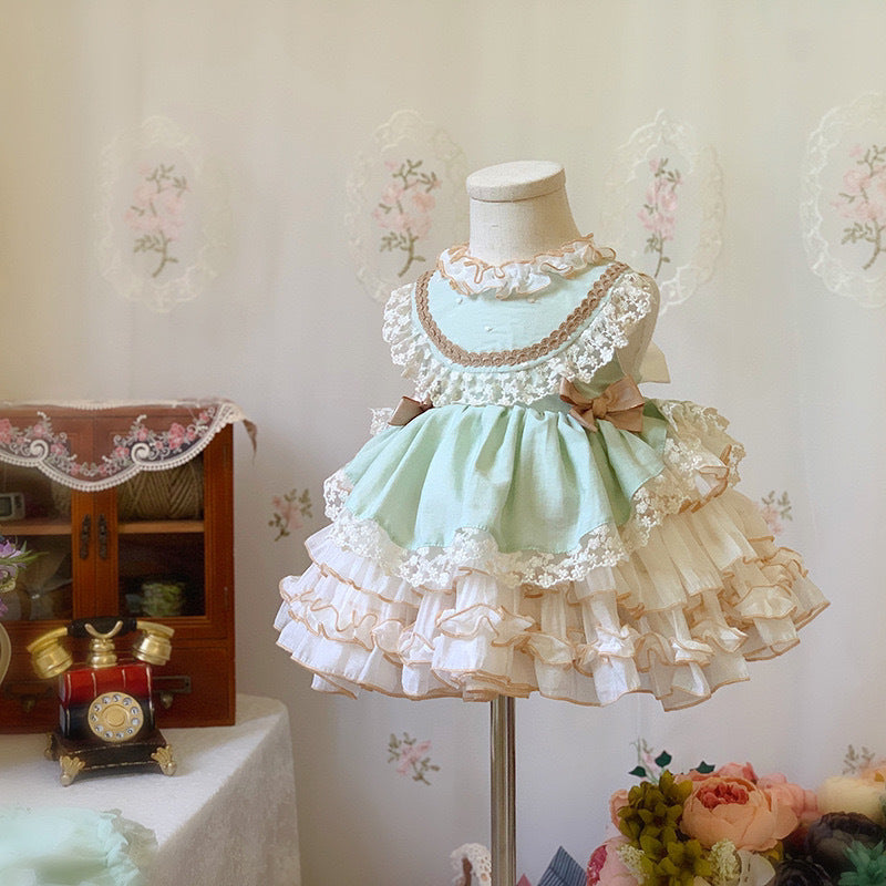 Lolita Girls' Princess Dress, Spanish - Style Pink Kids' Birthday Ball Gown